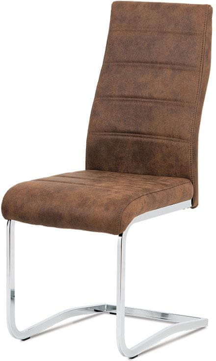 Autronic Jedálenská stolička, látka "COWBOY" hnedá, chróm DCH-451 BR3